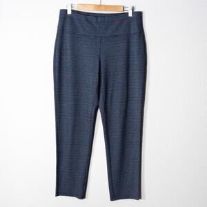 J. Jill Wearever Collection Knit Pants Blue Houndstooth Size M Workwear